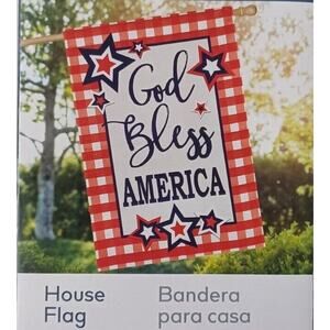 House Flag Yard Garden Banner Patriotic God Bless America 28" x 44"
